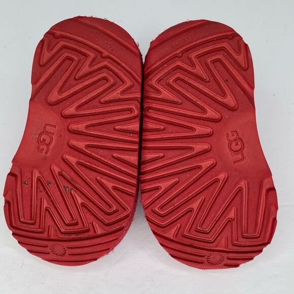 UGG Neumel II Boot Samba Red Suede Leather Toddler Ankle Booties Sz 6 - Picture 6 of 10